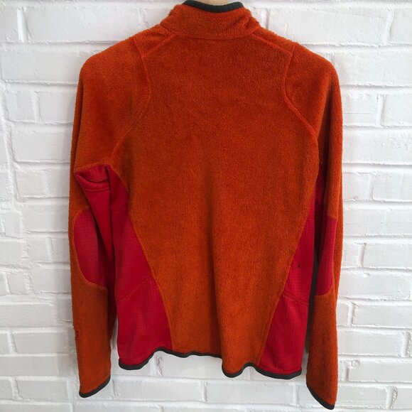 Patagonia Full Zip Fleece Jacket Orange Red Men's Small - Picture 2 of 9